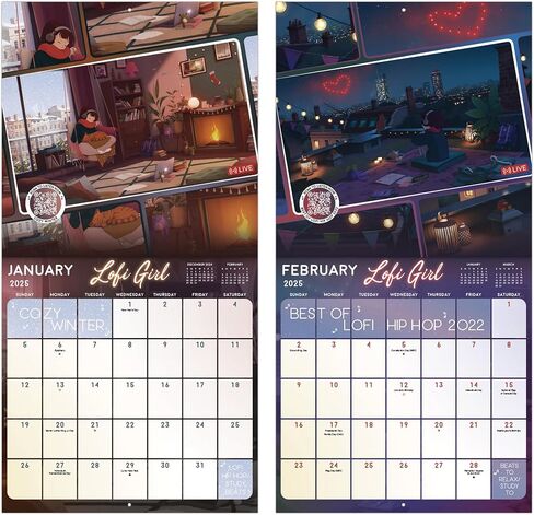 2025 Lofi Girl Wall Calendar و Push Pins in Saudi Arabia