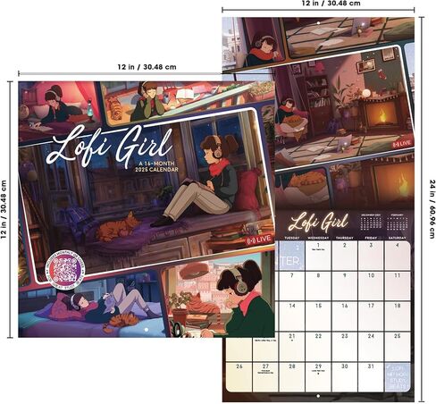 2025 Lofi Girl Wall Calendar و Push Pins in Saudi Arabia