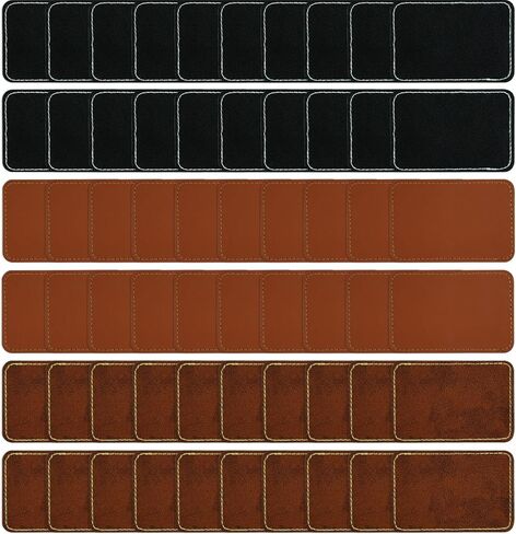 Laser Engraving Leather Patches for Hats,Laserable Leatherette Patches Iron on,Blank Engravable Faux Leather with Heat Press Adhesive,Rectangle Engraver Leather Material Supplies 50 Pack (3x2 Inches) in Saudi Arabia