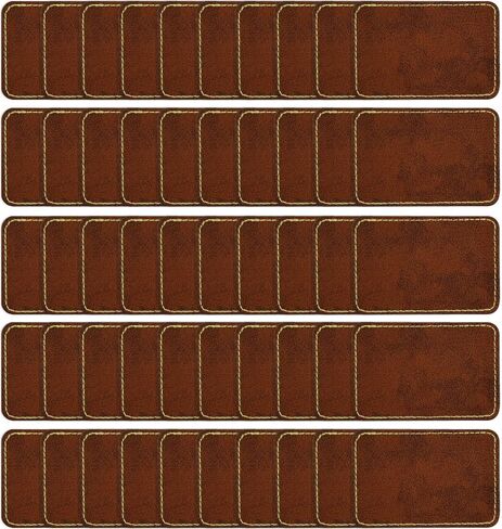 Laser Engraving Leather Patches for Hats,Laserable Leatherette Patches Iron on,Blank Engravable Faux Leather with Heat Press Adhesive,Rectangle Engraver Leather Material Supplies 50 Pack (3x2 Inches) in Saudi Arabia