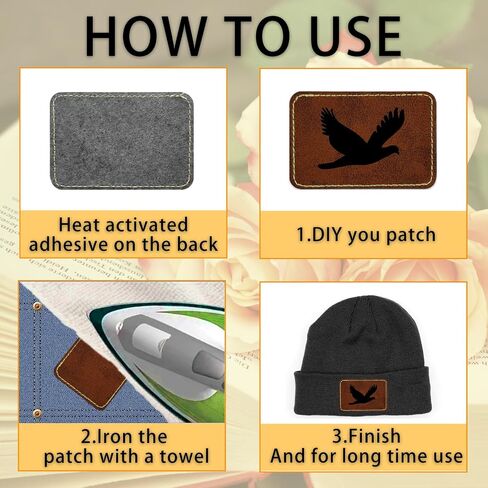 Laser Engraving Leather Patches for Hats,Laserable Leatherette Patches Iron on,Blank Engravable Faux Leather with Heat Press Adhesive,Rectangle Engraver Leather Material Supplies 50 Pack (3x2 Inches) in Saudi Arabia
