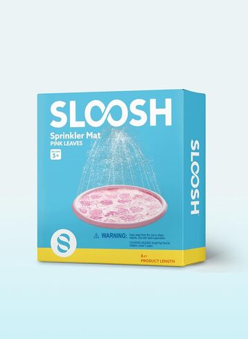 SLOOSH Splash Pad Sprinkler Mat - 6ft Tropical Leaves Outdoor Water Play Toys for Kids Dogs, Backyard Summer Party Decor Outside Water Games Fountain Pool Children Boys Girls Toddlers Baby (Blue) in Kuwait