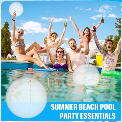 2 Pcs Inflatable Beach Ball 20 inch Swimming Pool Balls Summer Outdoor in Kuwait