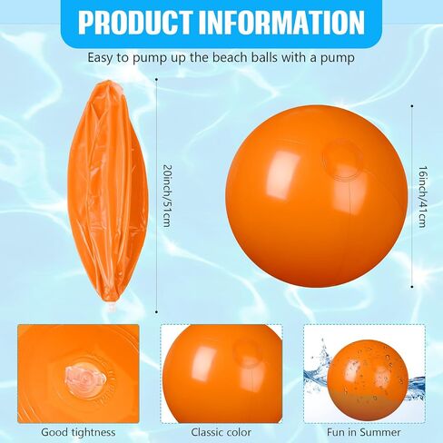 2 Pcs Inflatable Beach Ball 20 inch Swimming Pool Balls Summer Outdoor in Kuwait