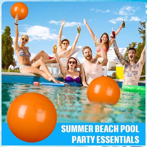 2 Pcs Inflatable Beach Ball 20 inch Swimming Pool Balls Summer Outdoor in Kuwait