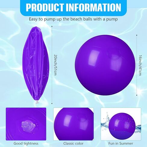 2 Pcs Inflatable Beach Ball 20 inch Swimming Pool Balls Summer Outdoor in Kuwait