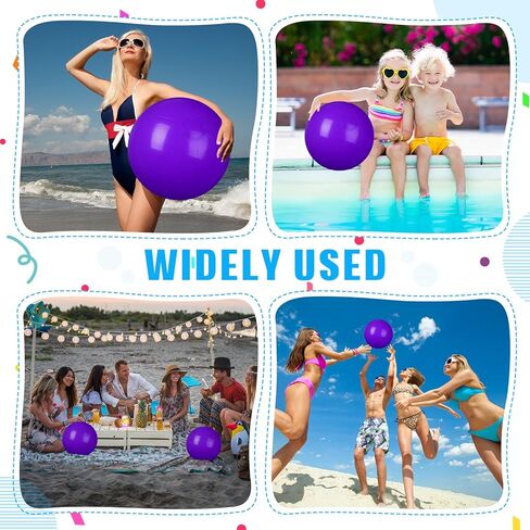 2 Pcs Inflatable Beach Ball 20 inch Swimming Pool Balls Summer Outdoor in Kuwait