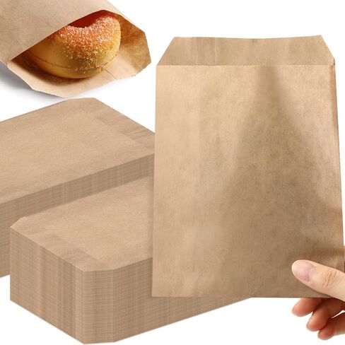 Outus 1000 Pcs Mini Flat Kraft Paper Bags Natural Treat Popcorn Party Favor Silverware Envelope Merchandise Bags for Cookies Desserts Snacks Sandwiches Chocolate Candy (5 x 7 Inch) in Saudi Arabia