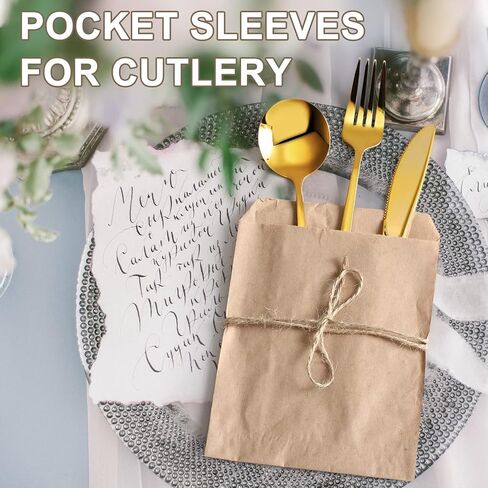 Outus 1000 Pcs Mini Flat Kraft Paper Bags Natural Treat Popcorn Party Favor Silverware Envelope Merchandise Bags for Cookies Desserts Snacks Sandwiches Chocolate Candy (5 x 7 Inch) in Saudi Arabia