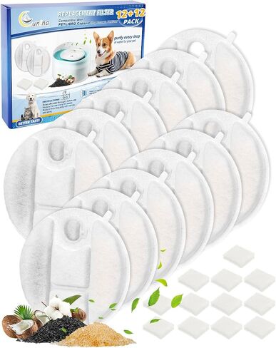 16PCS Cat Fountain Filter Replacement Compatible with Petlibro Water Fountain 2.1Gal/8L Capsule Dog Fountain PLWF008, Pet Water Fountain Filter Dog Water Bowl Fountain for Medium to Large Dogs in Kuwait