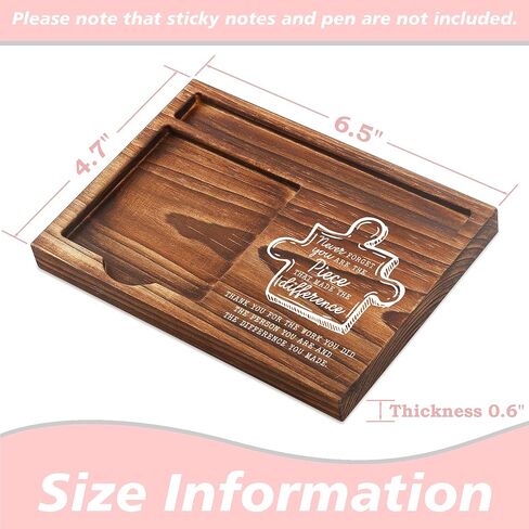 Appreciated Sticky Note Holder Wooden Notepad & Pen Holder 6.5" x 4.7" Sticky Note Pad Holder Dispenser for Desk Affirmations Work Appreciation Gifts Thank You Gifts, NPA246 in Kuwait