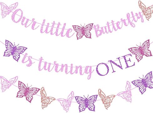 Butterfly Kisses Birthday Wishes Party Decor Purple Glitter Butterfly Kisses Birthday Wishes Banner for Butterfly Themed Baby Shower 1st 2nd 3rd 4th Birthday Party Supplies Decorations in Saudi Arabia