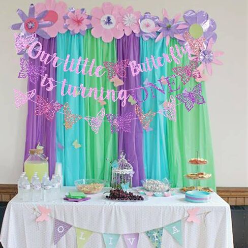 Butterfly Kisses Birthday Wishes Party Decor Purple Glitter Butterfly Kisses Birthday Wishes Banner for Butterfly Themed Baby Shower 1st 2nd 3rd 4th Birthday Party Supplies Decorations in Saudi Arabia