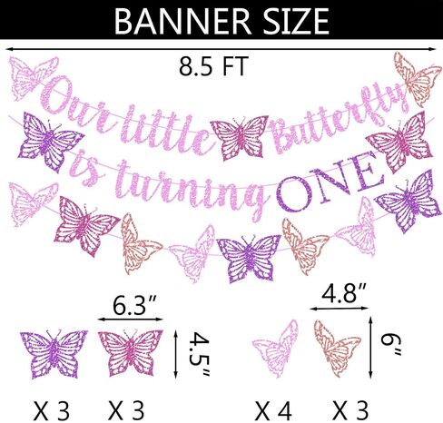 Butterfly Kisses Birthday Wishes Party Decor Purple Glitter Butterfly Kisses Birthday Wishes Banner for Butterfly Themed Baby Shower 1st 2nd 3rd 4th Birthday Party Supplies Decorations in Saudi Arabia
