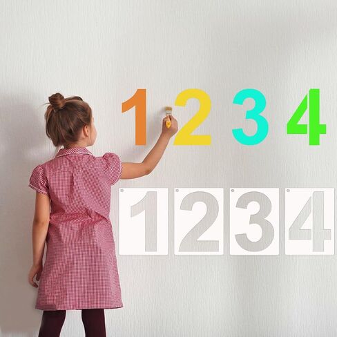 DXCYZ 3 Inch Tall Number Stencils Kit 0-9 Address Number Stencil, 10PCS Reusable Plastic Painting Number Templates for Mailbox Signs, Door, Cars, Trucks, Home, Business, Window in Saudi Arabia