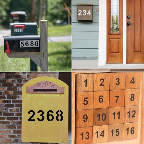 DXCYZ 3 Inch Tall Number Stencils Kit 0-9 Address Number Stencil, 10PCS Reusable Plastic Painting Number Templates for Mailbox Signs, Door, Cars, Trucks, Home, Business, Window in Saudi Arabia