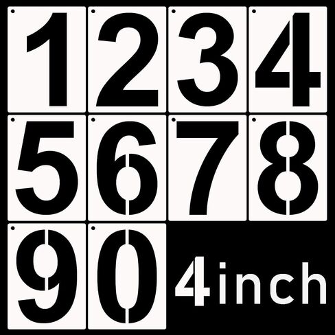 DXCYZ 3 Inch Tall Number Stencils Kit 0-9 Address Number Stencil, 10PCS Reusable Plastic Painting Number Templates for Mailbox Signs, Door, Cars, Trucks, Home, Business, Window in Saudi Arabia