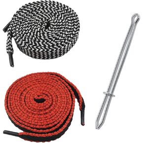 BOROLA 2Pcs 51 Inch Cotton Drawstring Cord Replacement Drawstrings for Sweatpants and Shorts, Universal Drawstring Hoodies, Premium Hoodie String Replacement, with Easy Metal Threader.(Red+White)
