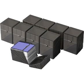 Brappo 9 Pack Card Deck Boxes for 200+ Standard Size Card Storage Box, Clear Commander Card Deck CaseCompatible MTG, Trading Cards, Sport Cards.(No Cards) (Black, 9 pack)