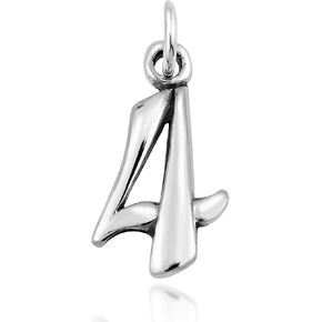 AeraVida Trendy .925 Sterling Silver Number '8' Pendant Charm