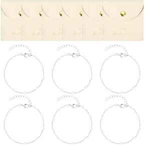 Deeka 12 PCS مجوهرات وصيفات الشرف الهدايا الألياف الدقيقة أكياس المجوهرات الصغيرة الحقيبة واللؤلؤ مجموعة من 6 مجوهرات عبوة العروسة اقتراح هدية الزفاف مفضلات حفلات الزفاف حفلات الحفلات (الذهب الوردي)