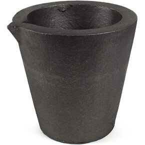GIRtech Fusion SC Graphite Pouring Foundry Crucible for Metal Melting 2910F - Casting Refining Gold Silver Copper Brass Aluminum 5.71" x 5.38" x 5.51" Industrial Grade - High Temperature Resistance