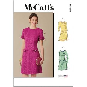 McCall's M8529D5 Misses' Tweed Sheath Dress Sewing Pattern Packet, Design Code M8529, Sizes 4-6-8-10-12