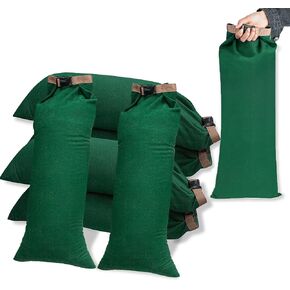 6 Pack Flood Water Barrier Sand Bags,Thickened Long Canvas Flood Protection Sandbags,Winter Bags for Swimming Pool Covers,Reusable Quick Flood Barrier for Home Flood Control