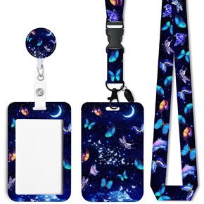 Black and White Checkered ID Badge Holder with Breakaway Lanyard, Retractable Badge Reel,Lanyards for Id Badges，Work Name Tag Breakaway Lanyard ID Card Protector Case for Teacher Nurse Work