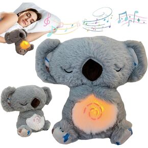 Anxiety Relief Koala, Breathing Teddy Bear with Calming Music, Lights, Sleeping Otter Plush, Soothing Koala for Adults & Kids, Stress Relief Stuffed Animal (3-Level Adjustable Volume)