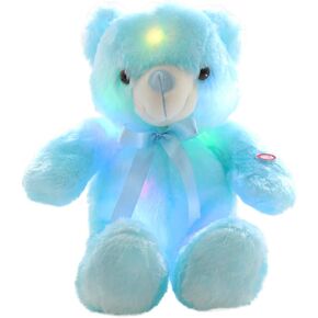 LED Teddy Bears Stuffed Animals, Cute Glow Bear Plush Toys Creative Colorful Luminous Light Up Doll Gifts for Bedroom, Kids, Baby, Valentine (Pink,18 inch)