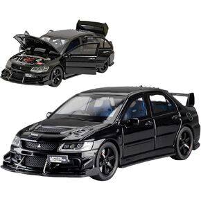 Toy Cars Compatible for Lancer Evolution IX 1/32 Metal Model Car Pull Back Car Toys with Light and Sound Toys Car Collectible Model for Children Age 3 + Year Old (Silver)