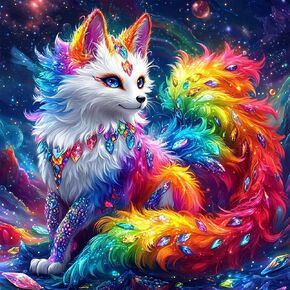 MAXBYE Colorful Fox Diamonds Painting Kits for Adults, Cute Fox 5D DIY Diamond Art Kits for Beginners, DIY Full Drill Diamond Dots Paint by Diamonds Gem Art and Crafts for Home Decor. 12x12in