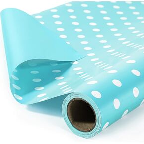 VGOODALL Pink Wrapping Paper Roll, 17" x 396" (33') Reversible Design Pink Polka Dot Wrapping Paper for Baby Shower Girl, Birthday Wedding, Holiday