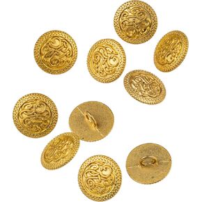 Mibo 10pcs Zinc Die Cast Metal Shank Button - Celtic Scroll Pattern - 24L(15mm) - Matte Gold