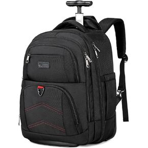 Rolling Backpack for Men Adults with wheels, Wheeled Travel Backpack Carry on, 17.3 Inch Laptop Backpack Bag, Large Rolling Backpack for Travel Work Business
