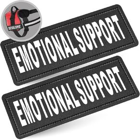 Industrial Puppy Emotional Support Dog Patch Tag with Hook Back - Reflective Lettering on ESA Patch for Vest, Harness, or Collar - Set of Two Emotional Support Dog Patches for ESA Vest