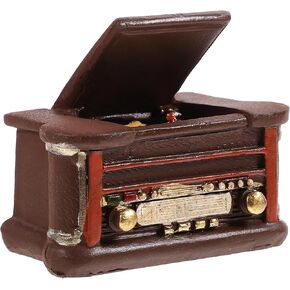 LOGOFUN Miniature Record Player Dollhouse 1:12 Scale Vintage Gramophone Mini Phonograph Model for Dollhouse Life Scene Accessories - 2.36 * 2.16 * 1.57IN