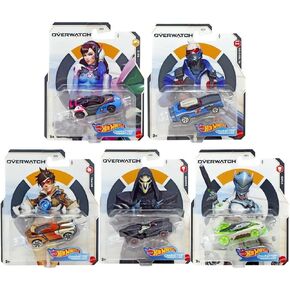 Hot Wheels Overwatch 2020 Character Cars Complete Set of 5 Vehicles with Genji, D.Va, Tracer, Soldier 76, and Reaper