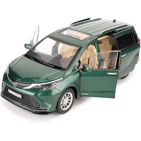 BDTCTK 1:24 Compatible for Sienna Car Model, Pull Back Diecast Toy Car with Sounds＆Lights for Kids Boys Girls and Adults, Gift Green.