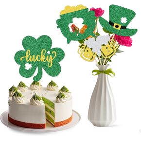 12 PCS St Patrick's Day Centerpiece Sticks St. Patrick's Day Party Decorations for Table Let's Get Shamrocked Birthday Party Decoration Supplies