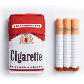 Funny Stuffed Cigarette Dog Toys: Interactive Plush Pet Chew Toys for Small Medium Breeds, Pitbull Husky Frenchie Dog Accessories Boy Gift