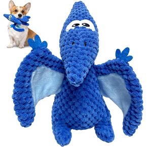 LWBMG Squeaky Dog Toys Plush Dog Toy with Crinkle Paper Dinosaur Dog Toy Stuffed Animals Chew Toy Plush Squeaky Dog Birthday Toys for Small Medium Large Dogs Green