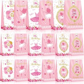24 Pcs Mini Ballerina Goodie Bags Ballerina Birthday Party Decorations Party Favors Ballet Tutu Party Bags for Baby Shower Wedding Party
