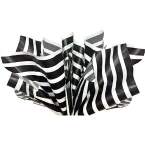 Premium Tissue Paper Black & White Stripes Tissue Paper 20 X 30-24 Sheet