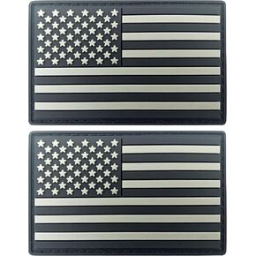 JBCD US American Flag Patch USA Tactical Military Patch - PVC Rubber Hook and Loop Fasteners Patch, 2 Pack