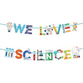 We Love Science Banner Science Party Decorations Science Theme Birthday Party Banner For Kids Mad Science Fun Scientist Subject Birthday Party Banner Supplies