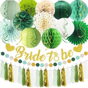 Bachelorette Party Decorations, Pink and White Bridal Shower Decorations Include Bride to Be Banner Paper Lanterns Flowers Fans for Bachelorette Wedding Bridal Shower Decorations