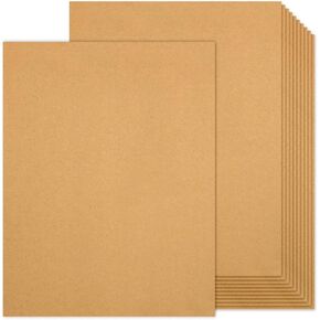 100 Sheets Light Brown Cardstock 8.5 x 11 Kraft Paper, Goefun 80lb Card Stock Printer Paper for Invitations, Menus, Crafts, DIY Cards