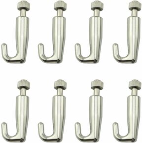 8PCS Gallery Picture Hanging Adjustable Hooks Steel Wire Rope Hanging Artwork Hangers Glass Clamp Hangers Used for Various Art Frames and Hanging Decorations